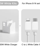 Hagibis 35W GaN USB C Charger Creative Fast Charger 20W QC 3.0 PD 3.0 For iPhone 15 14 13 Pro Max iPad Pro Macbook Air Samsung 20W White and C to L - IHavePaws