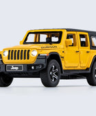 1:32 Jeep Wrangler Rubicon Alloy Car Model Diecasts Metal Off-road Vehicles Car Model Simulation Sound and Light Kids Toys Gift Yellow - IHavePaws