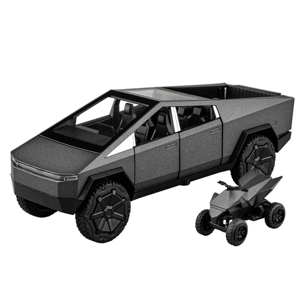 1/32 Tesla Cybertruck Pickup Alloy Car Truck Model Diecasts Metal Off-road Vehicles Model Simulation Gray - IHavePaws