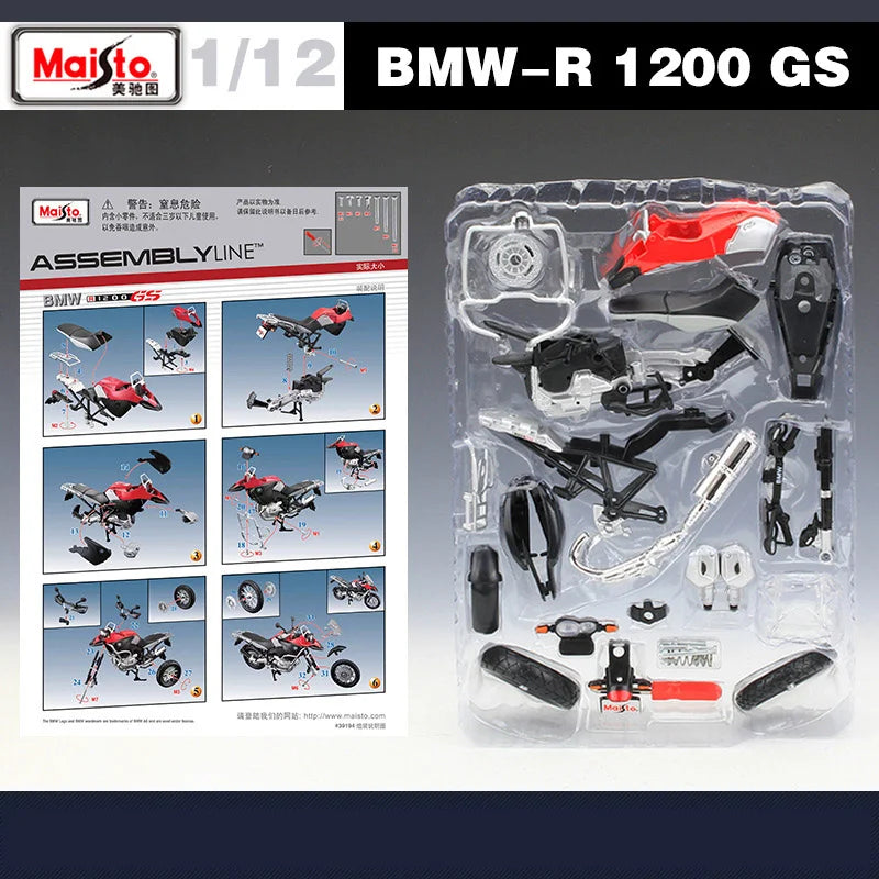 Maisto Assembly Version 1:12 BMW R1200GS Alloy Motorcycle Model Diecasts Metal Racing Motorcycle Model Simulation Kids Toys Gift