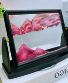 3D Rotatable Moving Sand Art Painting Square Glass Deep Sea Sandscape Rose Pink / M(21x15cm) - IHavePaws