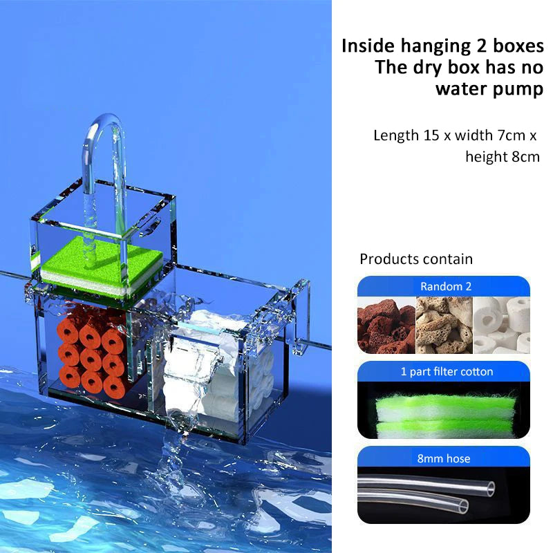 Acrylic Fish Tank Filter Dry and Wet Separation 3 in 1 2 and 1 boxes - IHavePaws