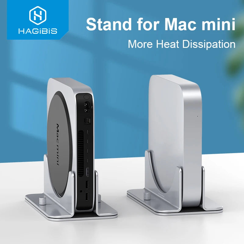 Hagibis Vertical Stand for Mac Mini Aluminum Alloy Laptop Desktop Stand Anti-Slip Adjustable Computer Holder for Apple MAC Mini - IHavePaws