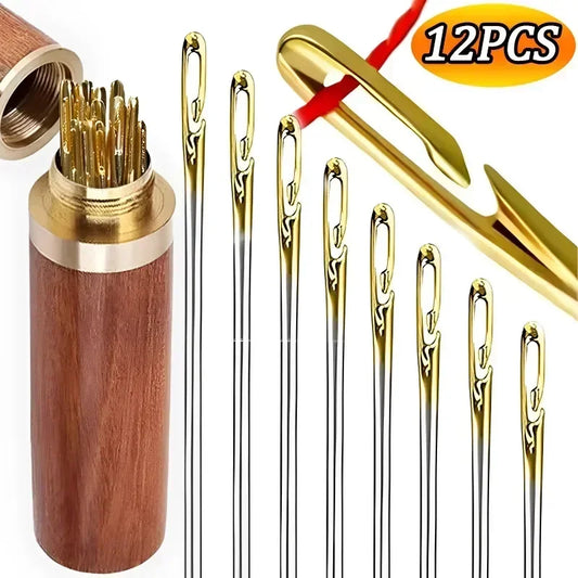 12PCS Side Holes Blind Needles Sewing Stainless Steel - IHavePaws