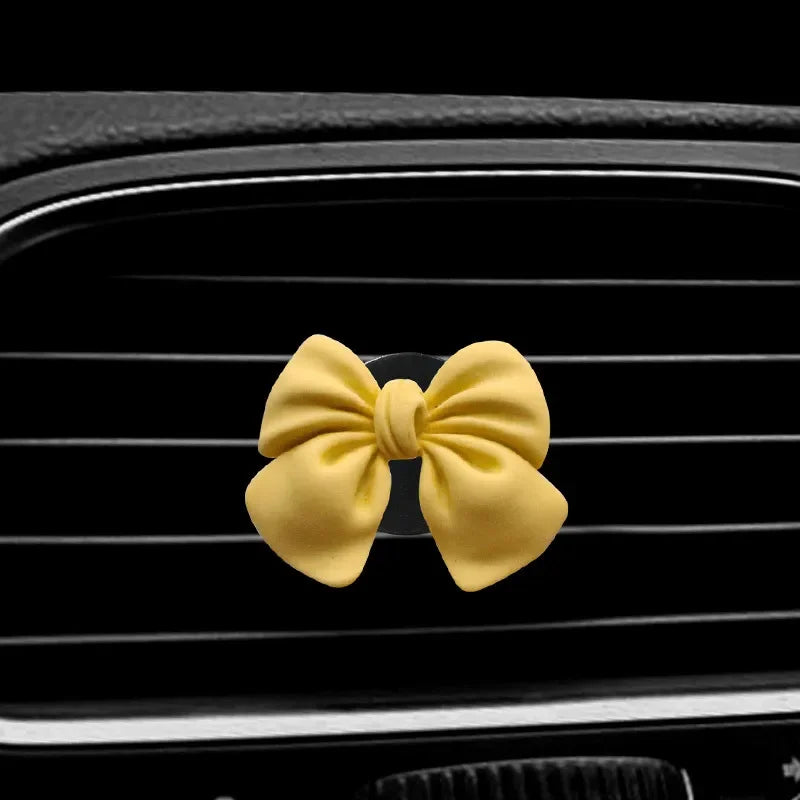1pc Bow-knot Car Air Vent Freshener Perfume Clip Woman Car Art Air Conditioning Clip Car Interior Decoration Accessories Yellow - IHavePaws