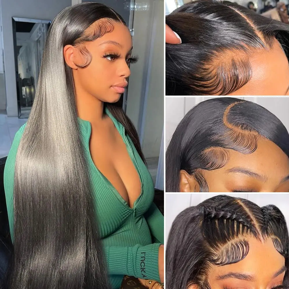 360 Full HD Lace Frontal Wig 180% 13x6 Straight Lace Front Wig Peruvian Human Hair Wigs For Black Women 360 Lace Wig MYLOCKME