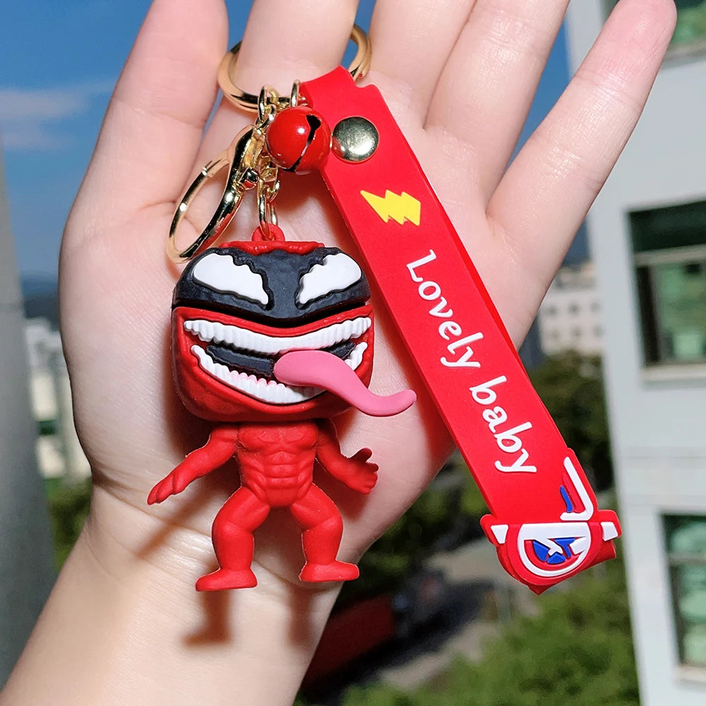 6 styles Horror series Cartoon Anime Venom Pendant Keychains Car Key Chain Key Ring Phone Bag Hanging Jewelry for Kids Gifts style D2 - ihavepaws.com