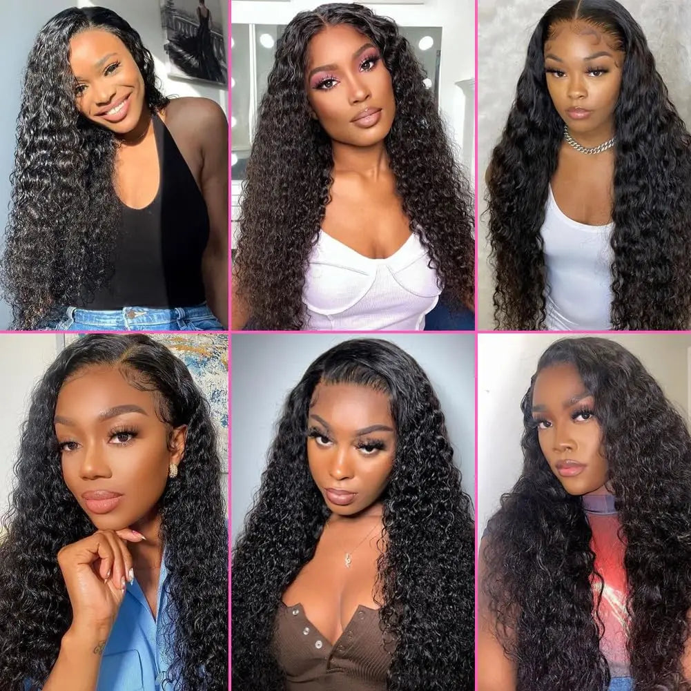 13x6 13x4 Deep Wave 30 32 34inch HD Lace Frontal Wig Human Hair 180 Density Brazilian Curly Lace Front Wig For Women