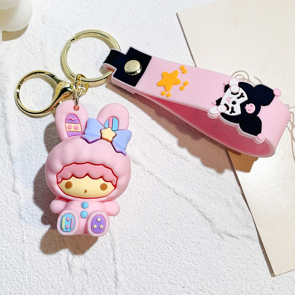 Sanrio Hello Kitty Keychain Cute Cartoon Melody Kuromi Cinnamoroll Doll Pendant Decoration Keyring Jewelry Girl&Child Gifts Toy KTM 29 - ihavepaws.com
