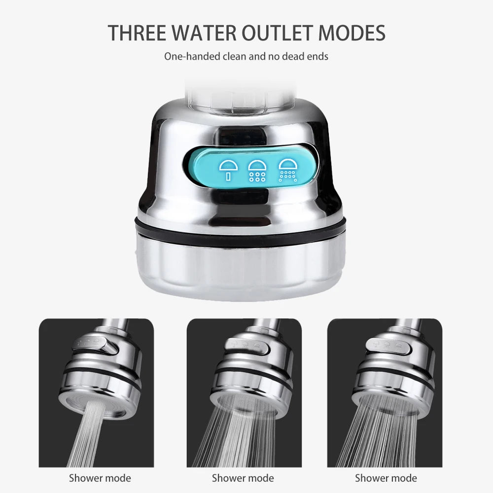3 Modes 360 Rotatable Bubbler High Pressure Faucet Extender - IHavePaws