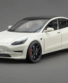 1:24 Tesla Model Y Model 3 Tesla Model S Alloy Die Cast Toy Car Model Sound and Light Model 3 White - IHavePaws