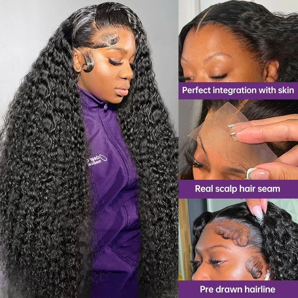 13x4 Lace Front Human Hair Wigs Brazilian Deep Wave Frontal Wig 13x6 Water Wave Lace Frontal Wig Curly Human Hair Wigs