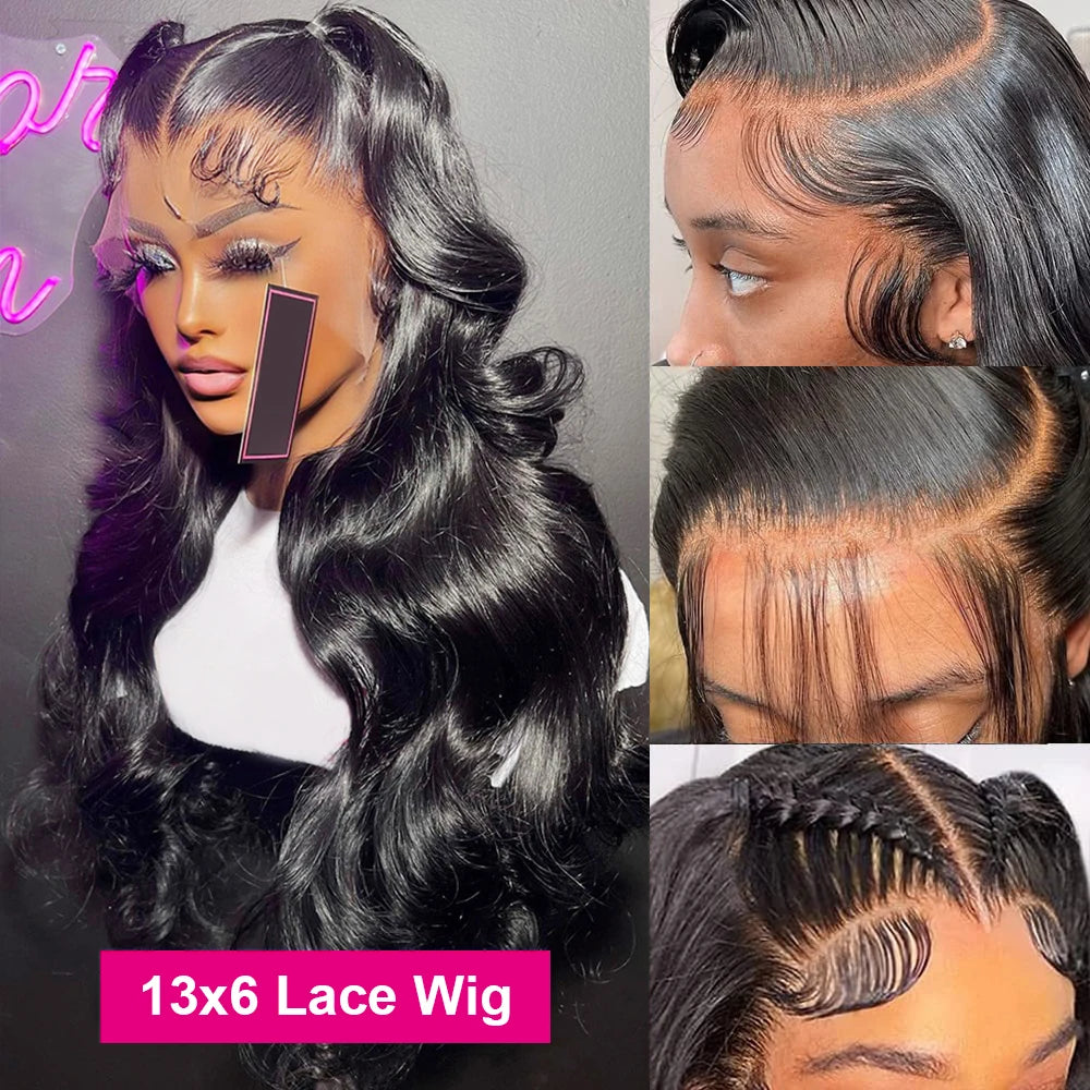 13X4 Transparent Body Wave Lace Front Human Hair Wigs For Women 30 32 34 Inch Brazilian Human Hair Lace Frontal Wig PrePlucked