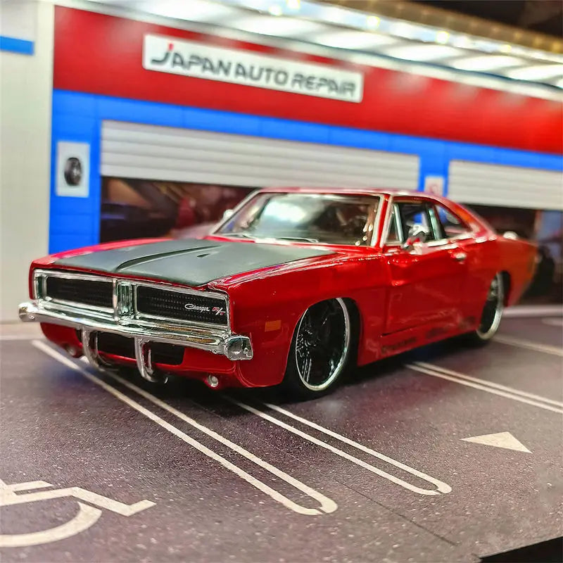 Maisto 1:24 1969 DODGE CHARGER R/T Alloy Racing Car Model Diecast Toy Metal Sports Car Model imulation Collection Childrens Gift Red - IHavePaws