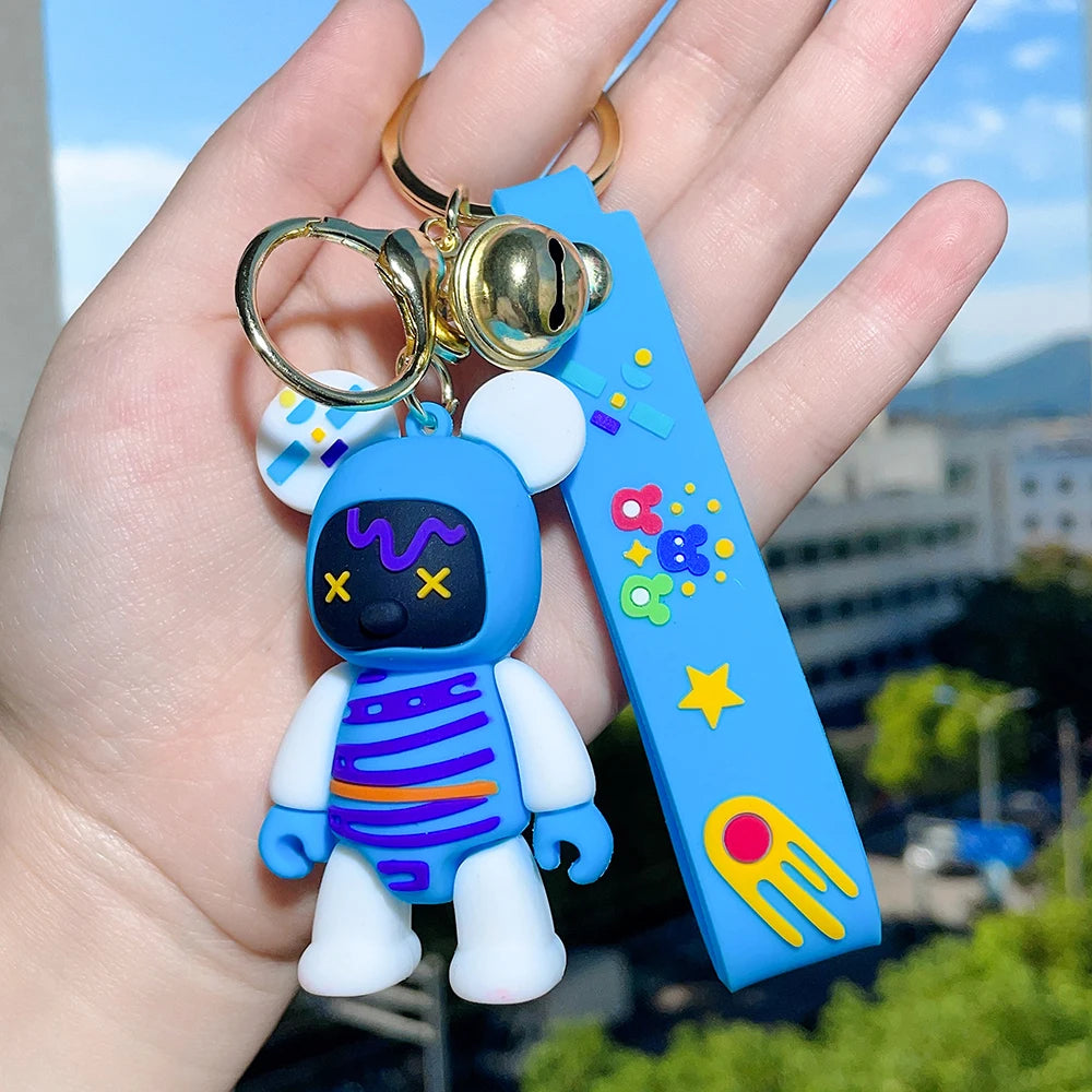 Creative cartoon space violent bear doll keychain bag pendant student gift ornaments clothing accessories 4 - ihavepaws.com