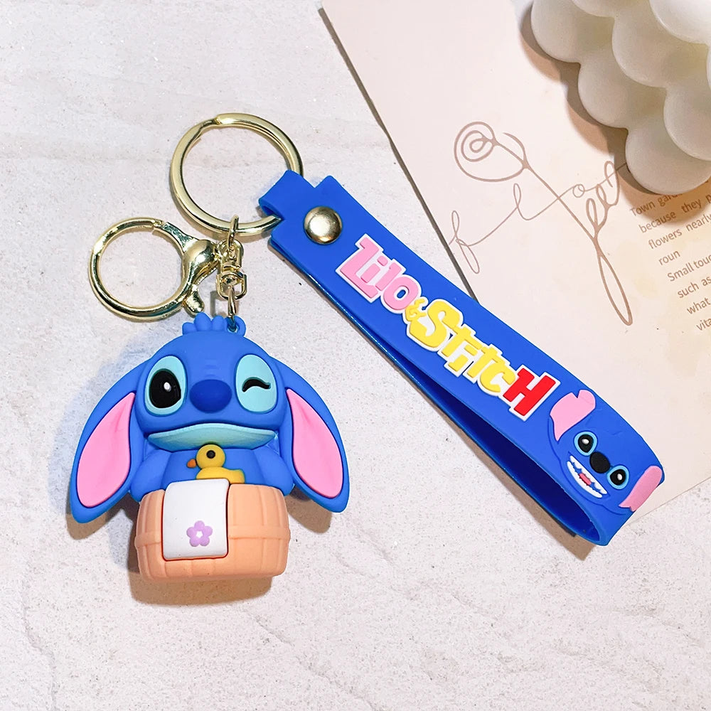 Anime Keychain Cartoon Minnie Mouse Mickey Stitch Cute Doll PVC Keyring Ornament Key Chain Car Pendant Kids Toys Gifts 5 - ihavepaws.com