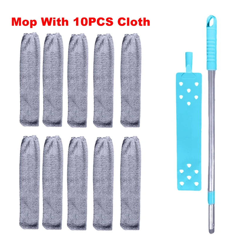 Long Handle Mop Telescopic Duster Brush Gap Dust Cleaner Bedside Sofa Brush For Cleaning Dust Removal BrushesHome Cleaning Tool Mop With 10PCS Cloth - IHavePaws