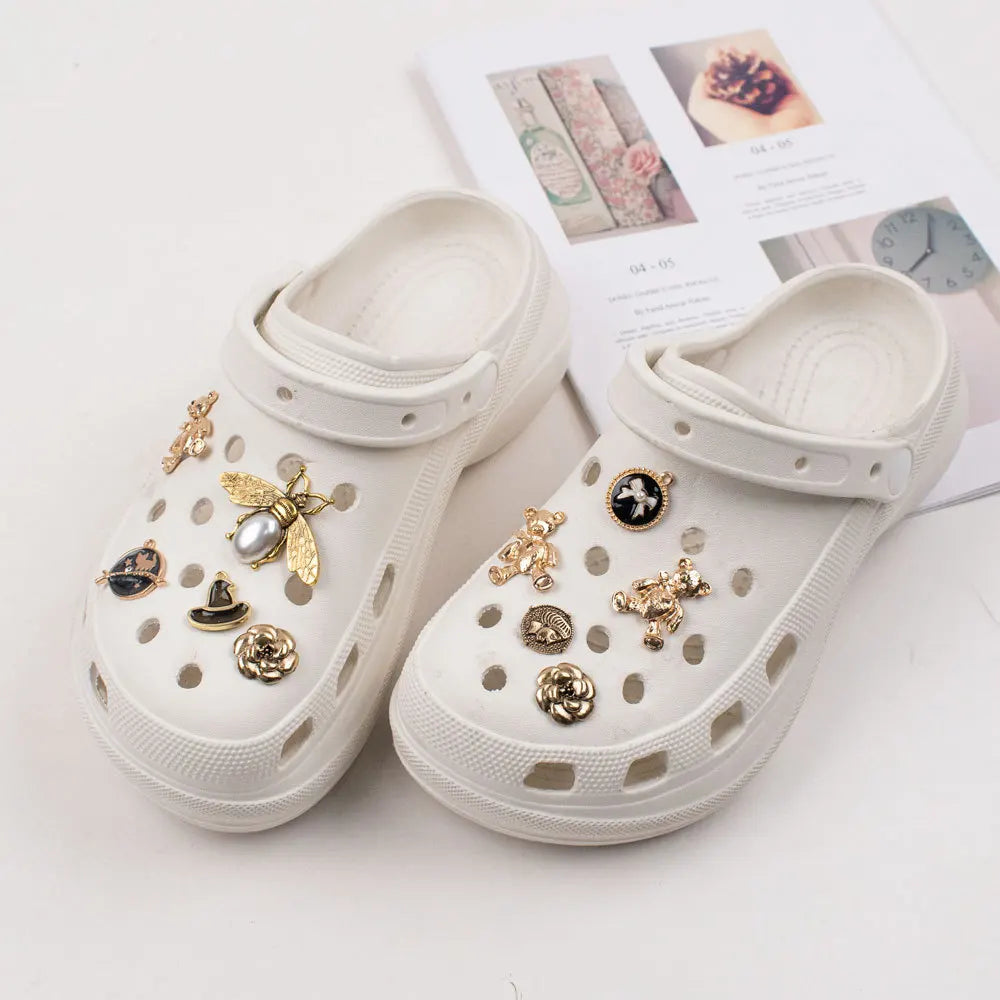 Shoe Charms for Crocs DIY Metal Bear Cicada Detachable Decoration Buckle for Croc Shoe Charm Accessories Kids Party Girls Gift - IHavePaws