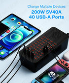 10/20/40 Port USB Phone Charger Station Power Adapter Station Fast Charger  for IPhone 11 12 13 Pro Max Huawei Samsung Xiaomi
