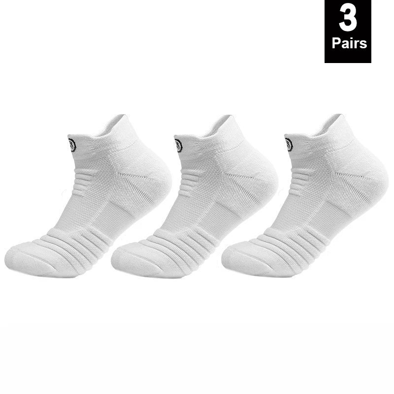 1/3pairs/Lot Men's Socks Compression Stockings Breathable Basketball Sports Cycling running Towel Socks High Elastic Tube Socks White Short-3pairs / EU 39-45 - IHavePaws