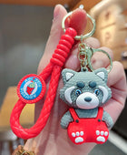 Cute Raccoon Keychain Charm Creative Animal Doll Pendant Luggage Accessories Children's Party Toy Gifts Unisex Car Key Ring Red - ihavepaws.com