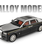 Large Size 1/18 Rolls-Royce Phantom Alloy Luxy Car Model Diecasts Metal Toy Vehicles Car Model Simulation Sound Light Kids Gifts Black with silvery - IHavePaws