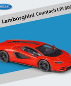 Welly 1:24 Lamborghini Countach LPI800 Alloy Sports Car Model Diecasts Metal Racing Car Vehicles Model Simulation Kids Toys Gift Red - IHavePaws