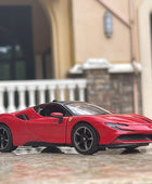 Bburago 1:32 Ferrari SF90 Alloy Sports Car Model Diecast Metal Toy Vehicles Car Model Simulation Sound and Light Childrens Gifts - IHavePaws