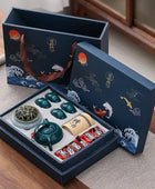 Kung Fu Tea Set Chinese Tea Ceremony Ceramic Set Gift Boxed F - IHavePaws