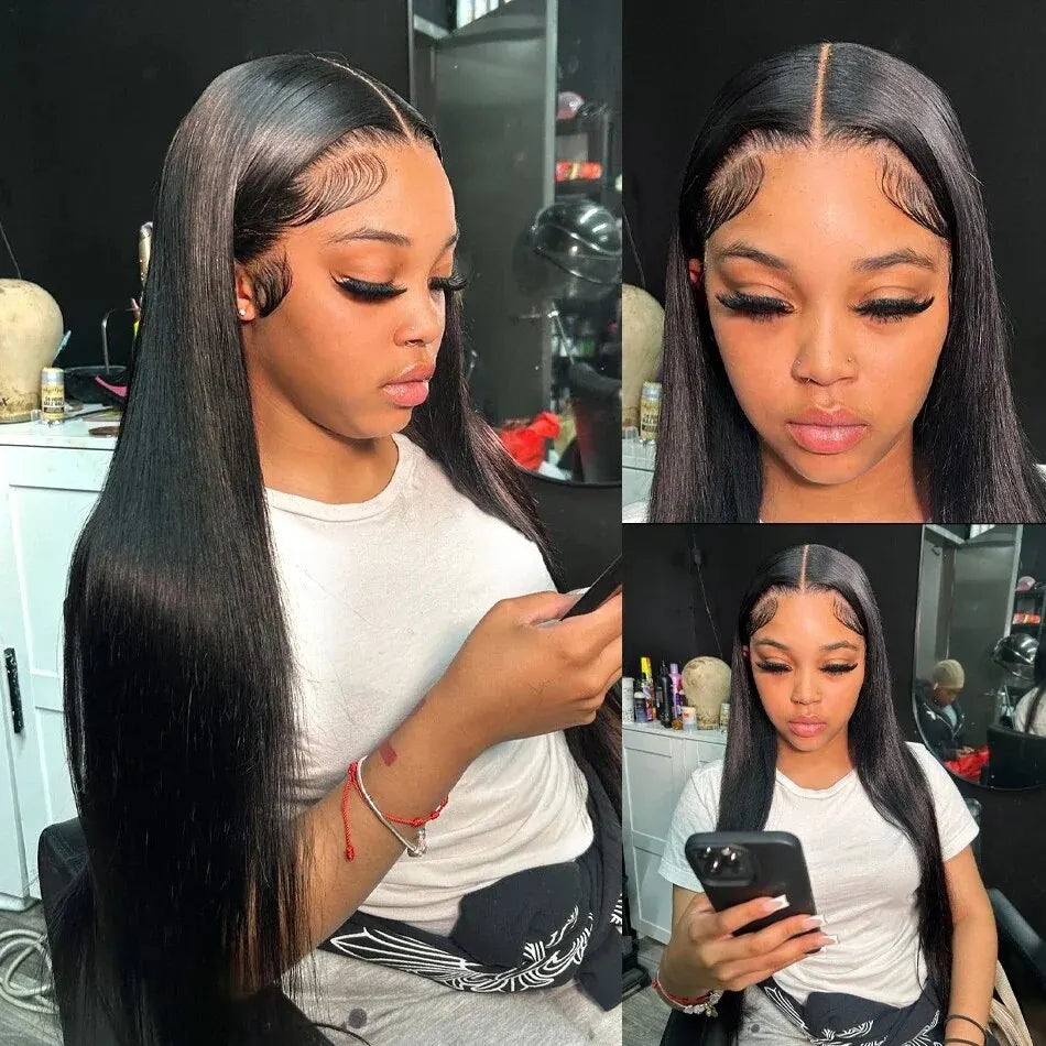 Straight 13x4 13x6 HD Lace Front Wigs Human Hair 180% Density Transparent Lace Frontal Wigs For Women 360 Full Lace Wigs