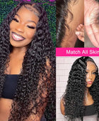 HD Transparent 13x4 Deep Curly Lace Front Human Hair Wigs Deep Wave Glueless Wig Preplucked Wigs Human Hair Ready To Wear Wig