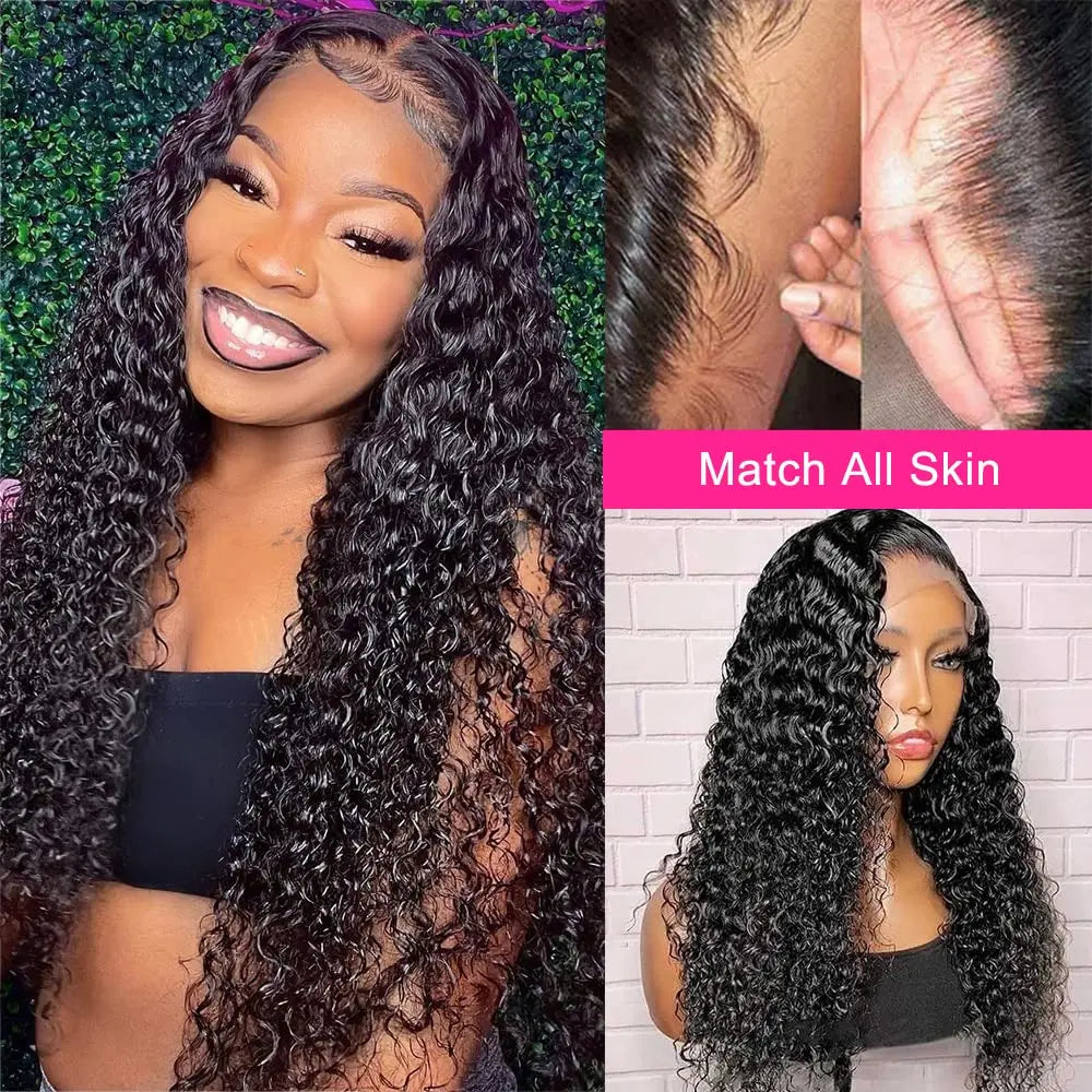 Curly Lace Front Wig 13x4 13x6 Deep Wave Transparent Lace Frontal Wigs For Women Glueless Wig Human Hair 180 Density Wear And Go