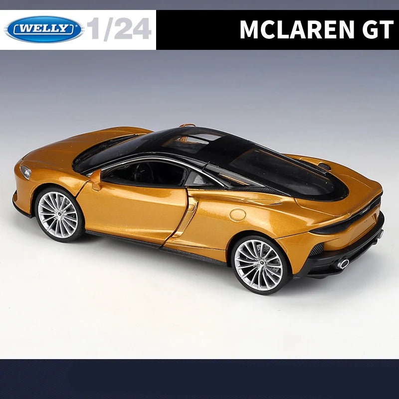 WELLY 1:24 McLaren GT Alloy Sports Car Model Diecast Metal Racing Vehicle Car Model High Simulation Collection Children Toy Gift