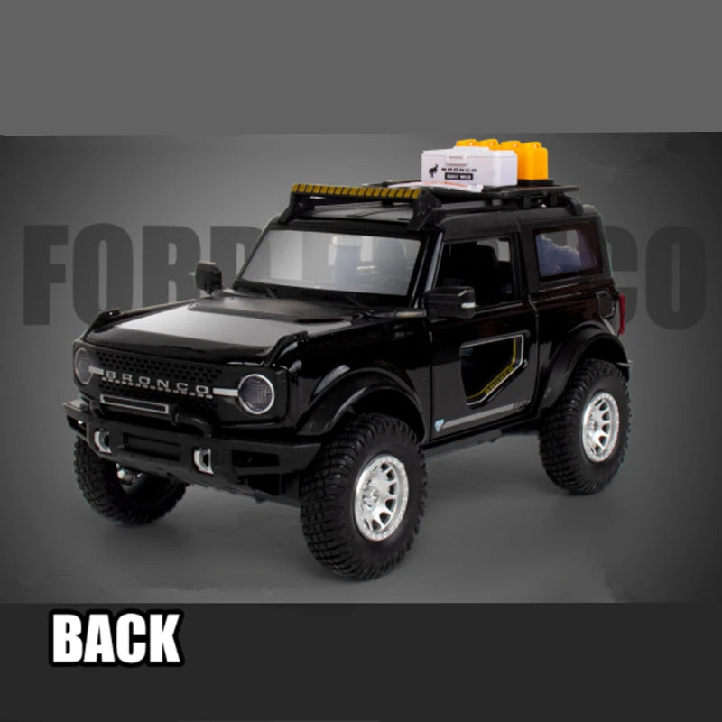 1:32 Ford Bronco Lima Alloy Car Model Diecast Metal Modified Off-road Vehicle Car Model Simulation Sound and Light Kids Toy Gift Black - IHavePaws