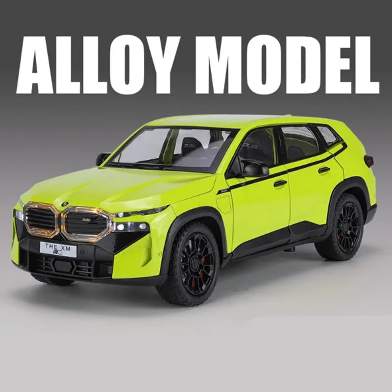 1:24 BMW XM SUV Alloy Sports Car Model Diecast Metal Car Vehicles Model Simulation Sound and Light Collection Childrens Toy Gift Green - IHavePaws