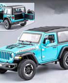1:30 Jeep Wrangler Rubicon Alloy Car Model Diecast & Toy Metal Refit Off-road Vehicles Car Model High Simulation Childrens Gift A Blue - IHavePaws