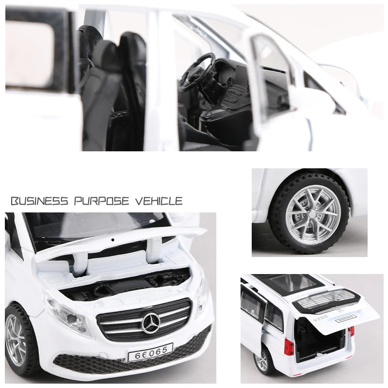 1:32 V260 MPV Alloy Car Model Diecast Metal Toy Vehicles Car Model High Simulation Sound and Light Collection Childrens Toy Gift - IHavePaws