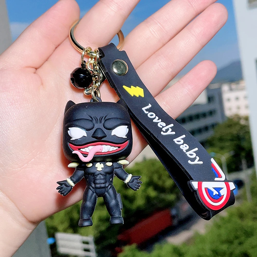 6 styles Horror series Cartoon Anime Venom Pendant Keychains Car Key Chain Key Ring Phone Bag Hanging Jewelry for Kids Gifts style D4 - ihavepaws.com