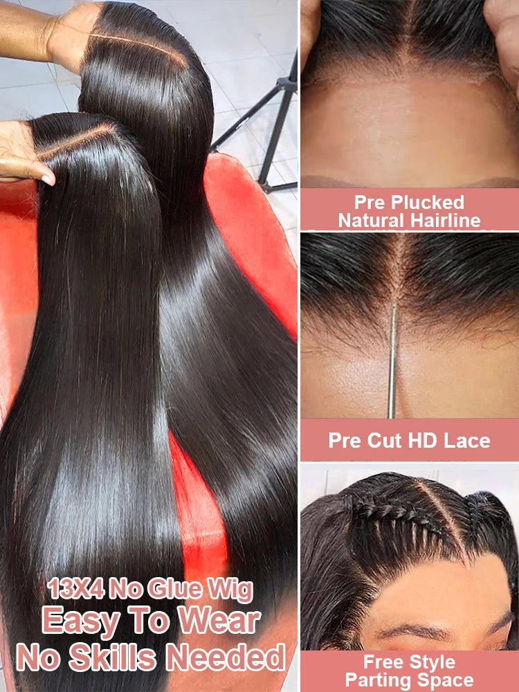 Straight 13x4 13x6 HD Lace Front Human Hair Wigs Wear And Go Glueless Brazilian Human Hair Wigs Lace Frontal Wig