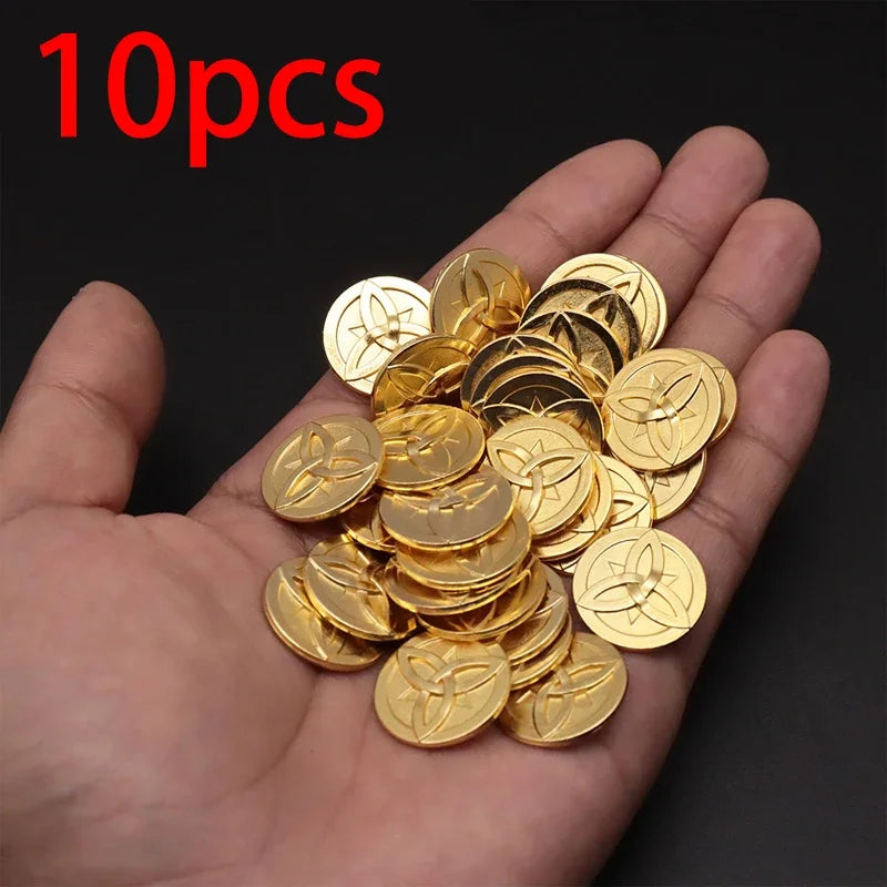 Genshin Impact Mora Coin Action Figures Cosplay Gold Currency Props Collection Decoration Games Figures Mods Coins Kid Toys Gift 10pcs / 2cm - IHavePaws