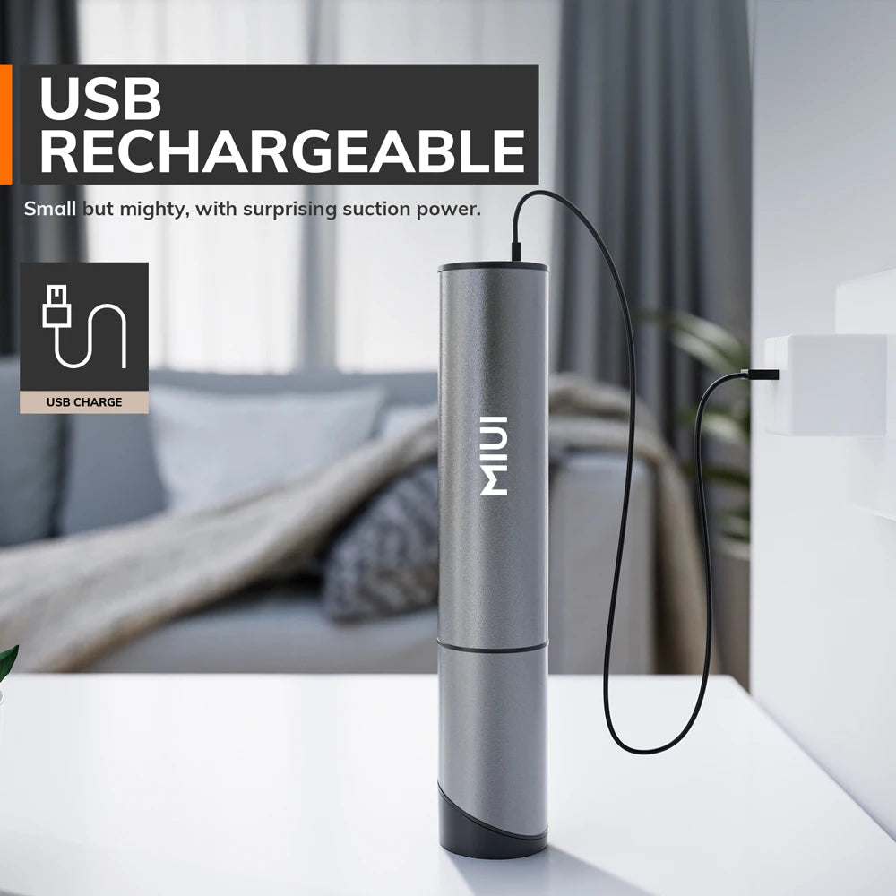 MIUI Cordless Laptop Vacuum Cleaner Portable USB Rechargeable Car Vacuum 2-Suction Power Mini & Cool Model-X（Aluminum Alloy） - IHavePaws