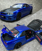 AUTOart 1:18 for Nissan R34 NISMO GT-R Z-TUNE Car scale model Blue black cover - IHavePaws