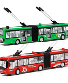 Electric Tourist Toy Traffic Trackless Bus Alloy Passenger Car Model Metal Double Section City Bus Model Sound Light Kids Gifts - IHavePaws