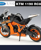 WELLY 1:10 KTM 1190 RC8 R Alloy Racing Motorcycle Model Diecast Metal Street Cross-country Sports Motorcycle Model Kids Toy Gift