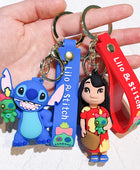 Cartoon Lilo & Stitch Silicone Pendant Keychain for Women Men Fans Lovely Pink Blue Purple Stitch Angel Keyring Gifts - ihavepaws.com
