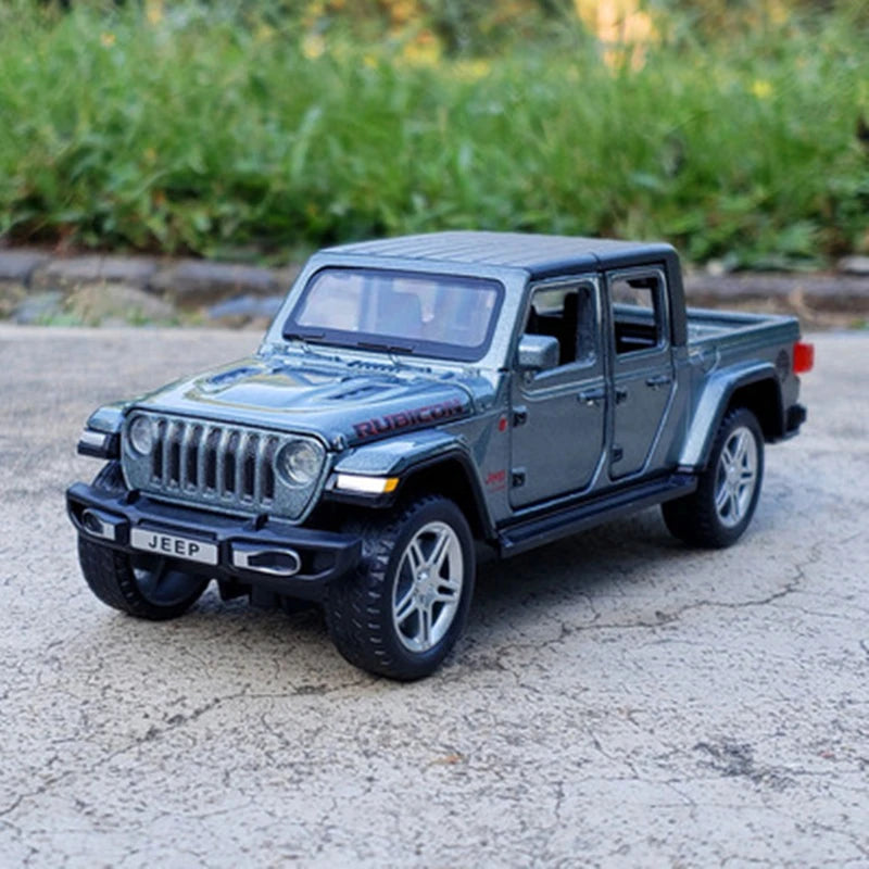 1:32 Jeep Wrangler Gladiator Alloy Pickup Model Diecasts Metal Toy Off-road Vehicles Car Model Simulation Collection Kids Gift Grey - IHavePaws