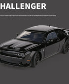 1:32 Dodge Challenger SRT Alloy Musle Car Model Diecasts Metal Toy Sports Car Model Simulation Sound Light Collection Kids Gifts Black - IHavePaws