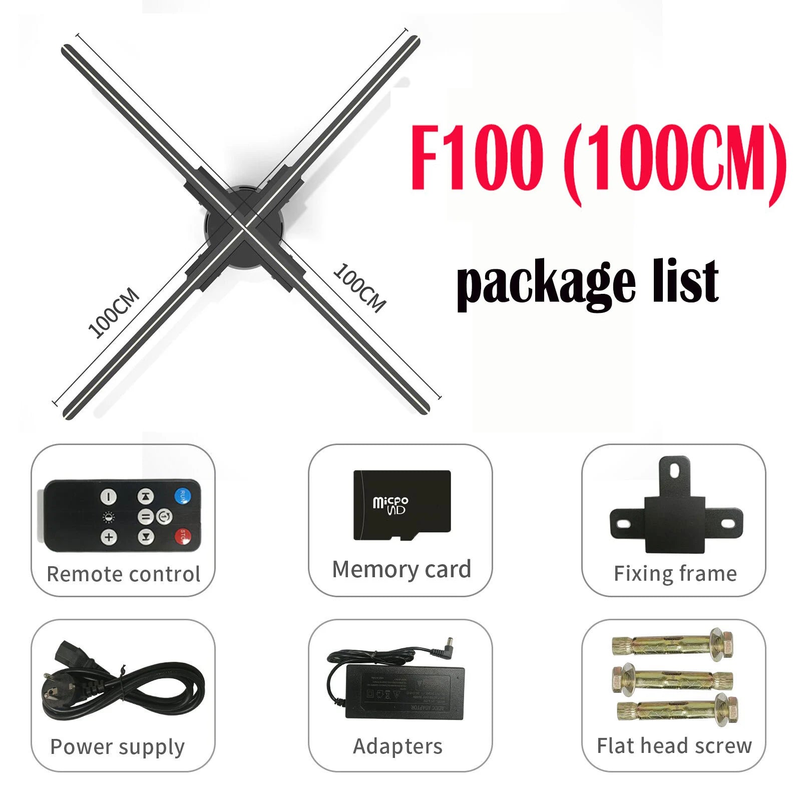 12-100CM 3D Advertising Projector Wifi Sign Holographic Lamp Player Remote Advertise Light US Plug / 100cm - IHavePaws