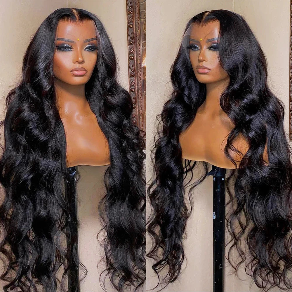 28 30 32 34 In 13x4 360 Body Wave Lace Front Human Hair Wigs Brazilian Water Wave 13x6 HD Transparent Lace Frontal Wig For Women