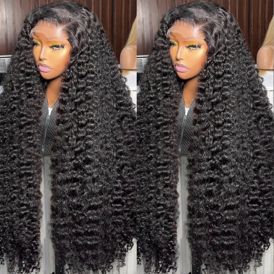 Deep Wave 13x6 Lace Frontal Wig 30 32 34 Inch Transparent 13x4 Water Wave Lace Frontal Human Hair Wigs For Women 4x4 Lace Wig